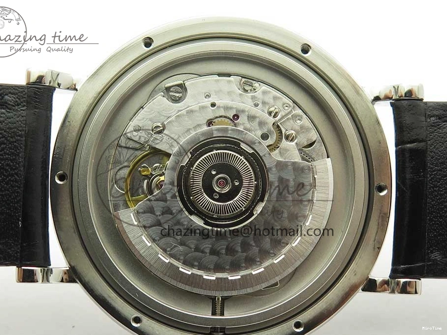 MIROTIME 0102 Portofino Automatic SS FKF 1:1 Best Edition White Dial SS Markers on Black Leather Strap A QuickDry 7138